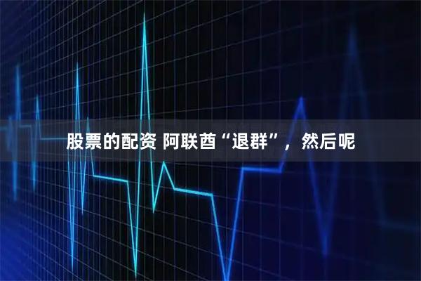 股票的配资 阿联酋“退群”，然后呢